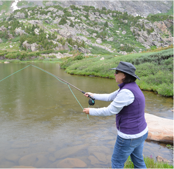 Fly fishing alpine lakes Holy Cross Wilderness